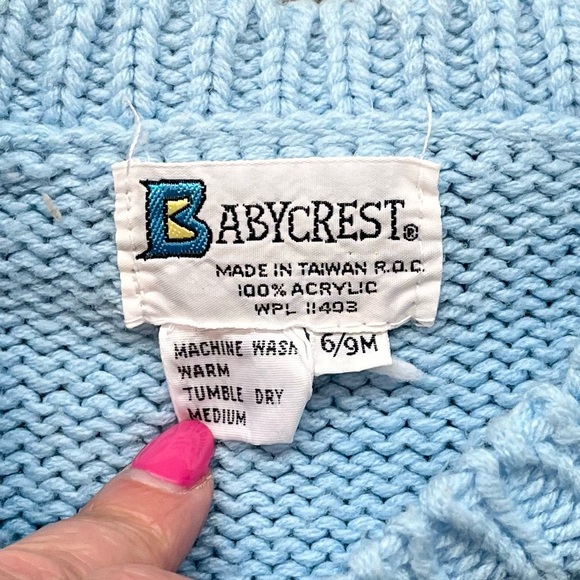 Vintage Bunting Bag Sleep Sack Sleeper Sweater Knit Baby 6-9 Months 6/9 Mos - Picture 5 of 6